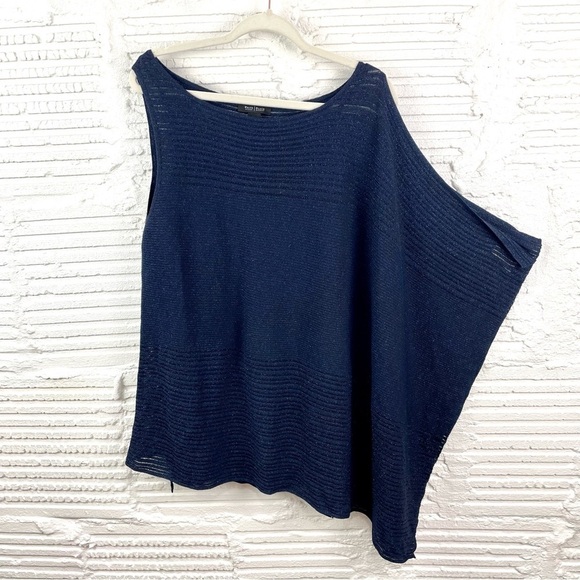 White House Black Market Asymmetric Drape Sleeve Shimmer Sweater Size M - Picture 3 of 16